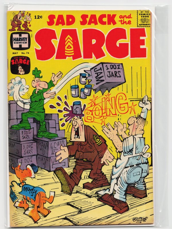 Sad Sack and the Sarge #74 (Harvey Comics, 1969), raw, ungraded comic book — front cover