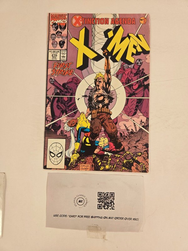 Uncanny X-Men #270 (Marvel Comics, 1990), raw comic book in VF condition — front cover