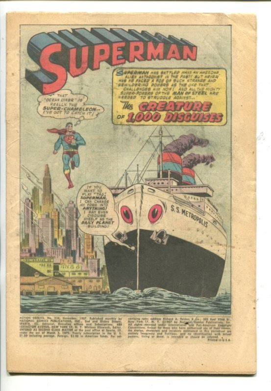 Action #234-1957-DC- Superman-Congo Bill-Tommy TOMORROW-fr (DC Comics), raw, ungraded comic book — front cover