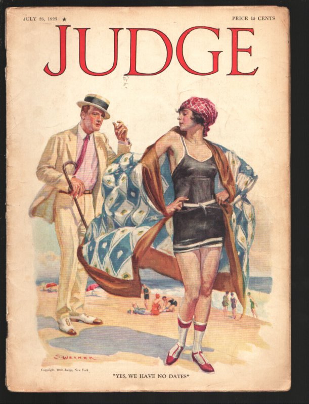 Judge # July 1923 - Judge -VG - Comic Book, raw comic book in VG condition — front cover