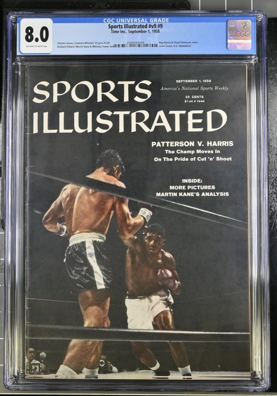 Sports Illustrated SEP #1 (1958), CGC 8.0 graded comic book, Universal Blue label — front cover in its holder