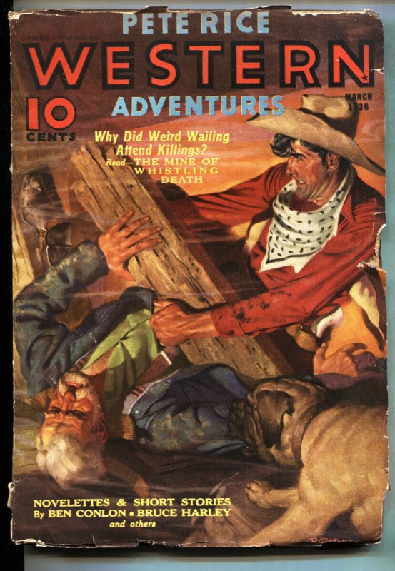Pete Rice March 1936- Street and Smith Pulp- R.G. Harris-Western (1936), raw, ungraded comic book — front cover