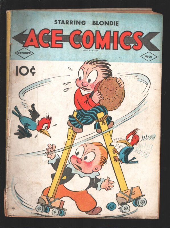 Ace #31 (1939), raw comic book in VG- condition — front cover