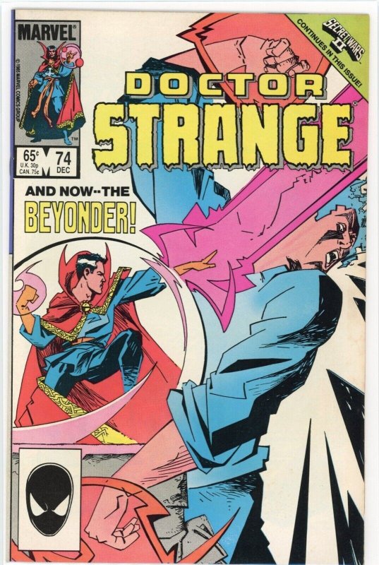 Doctor Strange #74 (Marvel Comics, 1985), raw comic book in VF+ 8.5 condition — front cover
