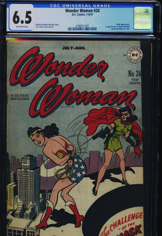 Wonder Woman #24 (DC Comics, 1988), CGC 6.5 graded comic book, Universal Blue label — front cover in its holder