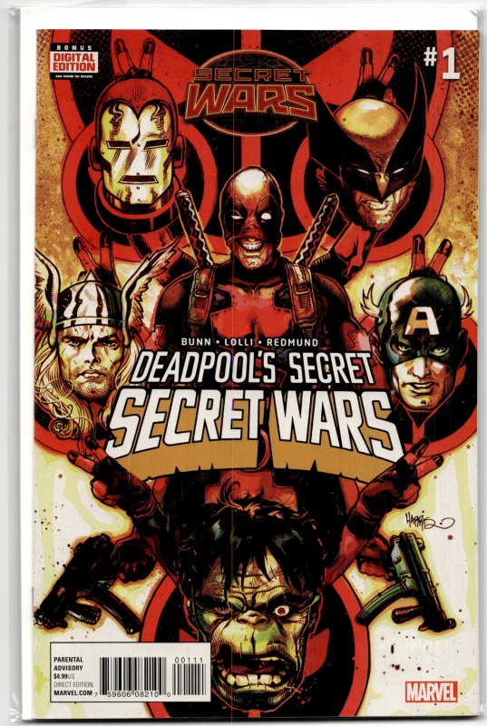 Deadpool's Secret Secret Wars #1 (Marvel Comics, 2015), raw, ungraded comic book — front cover