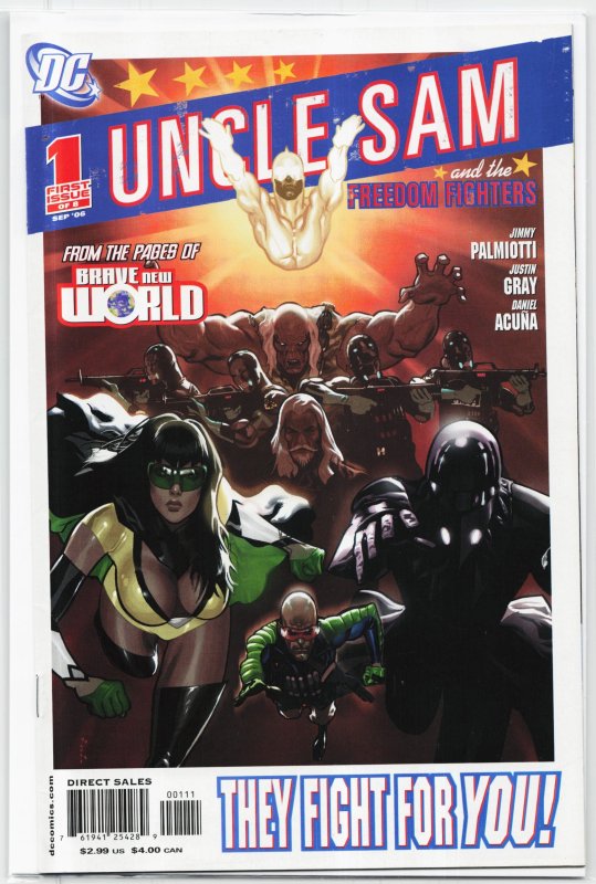 Uncle Sam and the Freedom Fighters #1 (2006), raw, ungraded comic book — front cover