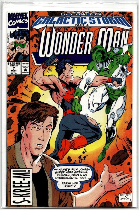 Wonder Man #7 (Marvel Comics, 1992), raw, ungraded comic book — front cover