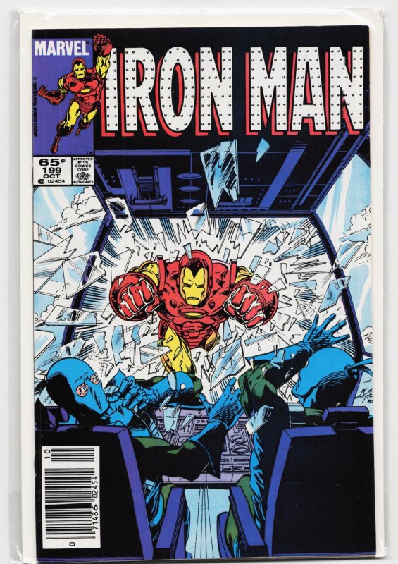 Iron Man #199 (Marvel Comics, 1985), raw, ungraded comic book — front cover