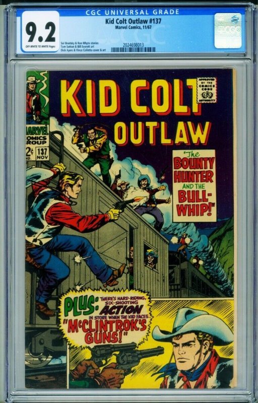 Kid Colt Outlaw #137 (1967), raw comic book in FN condition — front cover
