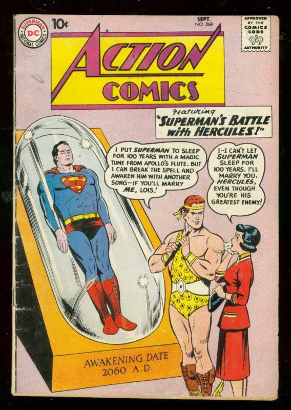 Action Comics #268 (DC Comics, 1960), raw comic book in VG condition — front cover