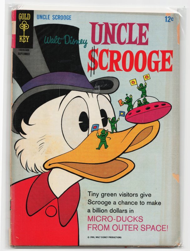 Uncle Scrooge #65 (Gold Key, 1966), raw, ungraded comic book — front cover