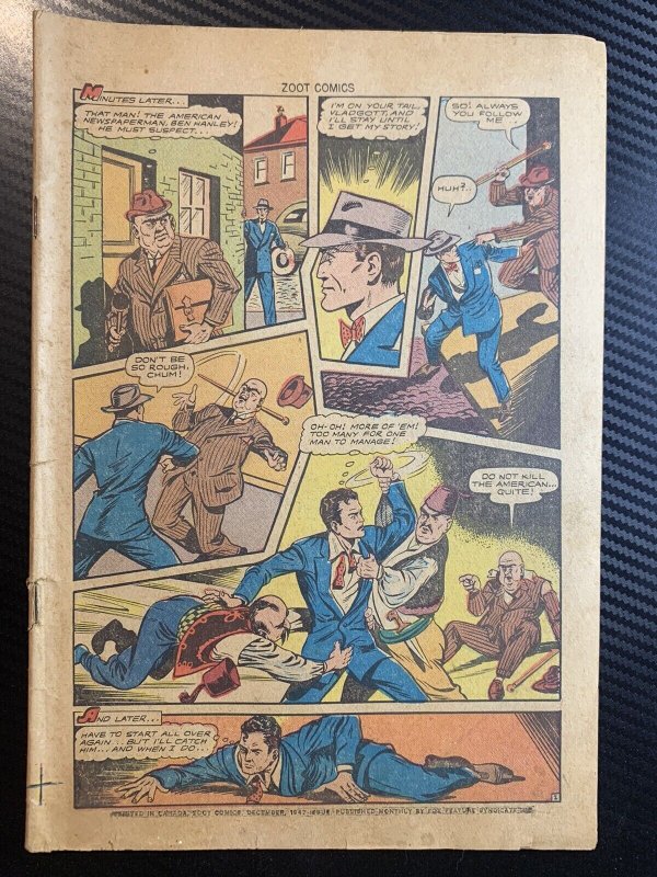 Zoot Comics #11 (1947), raw, ungraded comic book — front cover