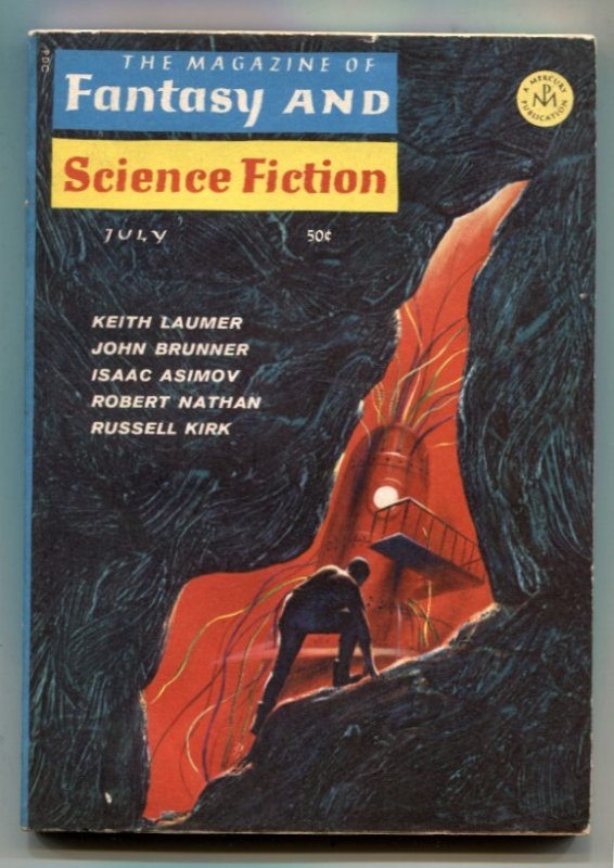 Magazine of Fantasy and Science Fiction July 1967 - Asimov - Keith Laumer (1967), raw, ungraded comic book — front cover
