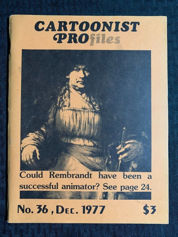 1977 Cartoonist Profiles #36 (1977), raw comic book in FN+ 6.5 condition — front cover