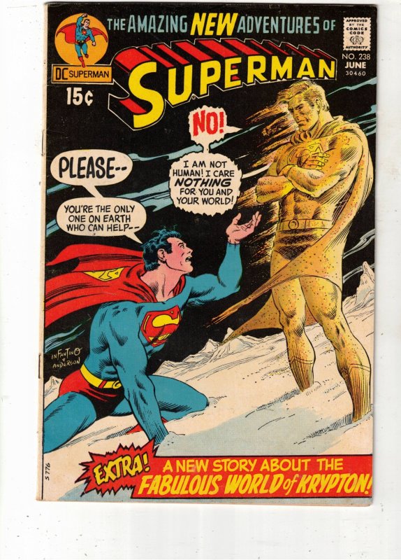 Superman #238 (DC Comics, 1971), raw comic book in VF condition — front cover