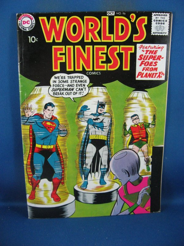 Worlds Finest #96 (DC Comics, 1958), raw comic book in VF condition — front cover