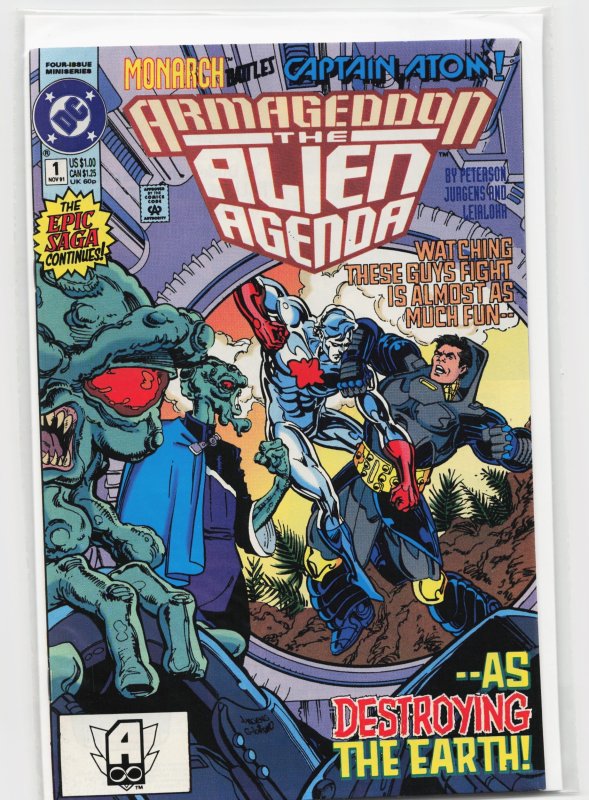 Armageddon: The Alien Agenda #1 (DC Comics, 1991), raw, ungraded comic book — front cover