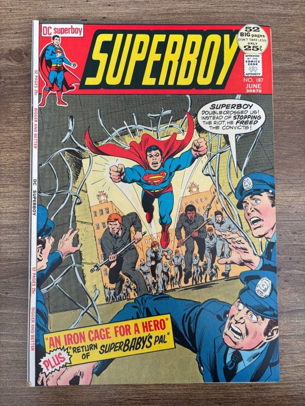 Superboy #187 (DC Comics), raw comic book in VF- condition — front cover