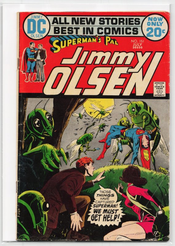 Superman's Pal, Jimmy Olsen #151 (DC Comics, 1972), raw, ungraded comic book — front cover