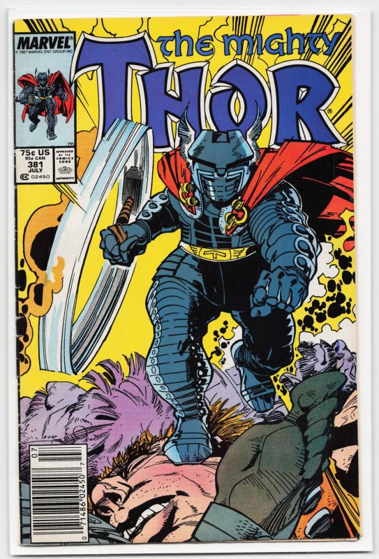 Thor #381 (Marvel Comics, 1987), raw, ungraded comic book — front cover