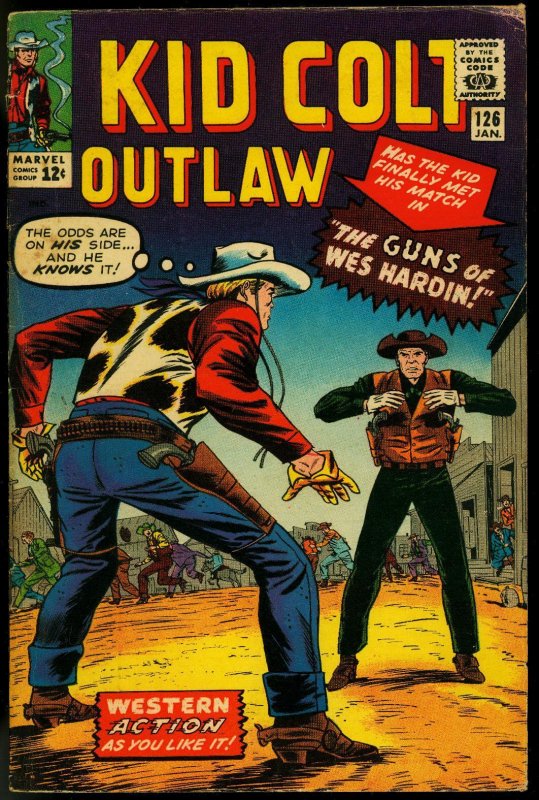 Kid Colt Outlaw #126 (Marvel Comics, 1966), raw comic book in VG condition — front cover