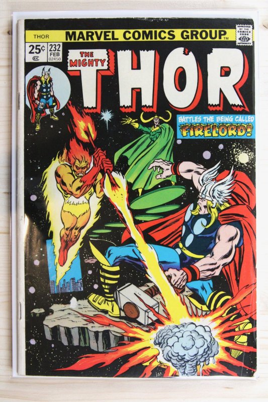 Thor #232 (Marvel Comics, 1975), raw comic book in VF- 7.5 condition — front cover