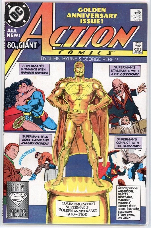Action Comics #600 (DC Comics, 1988), raw comic book in NM- 9.2 condition — front cover
