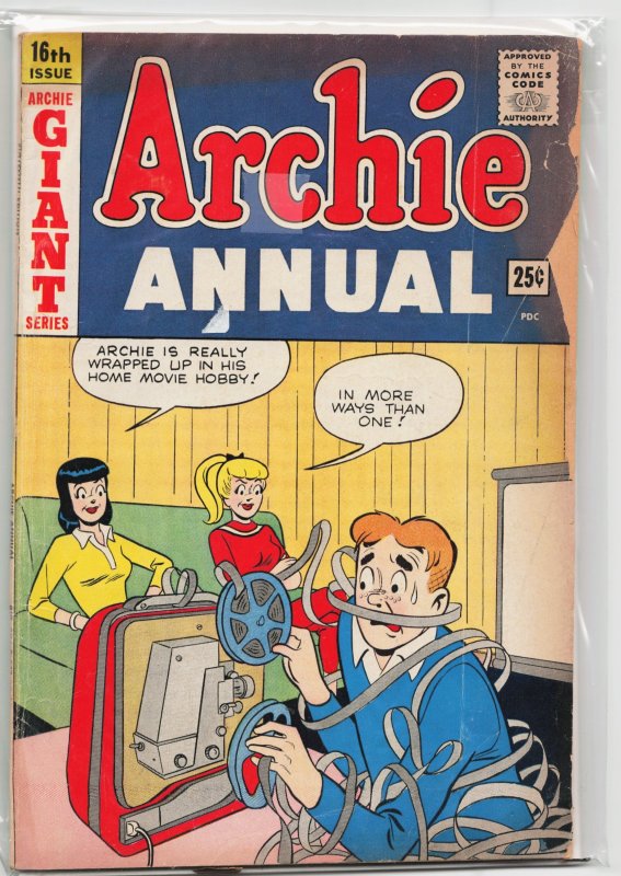 Archie Annual #16 (Archie Comics, 1964), raw, ungraded comic book — front cover