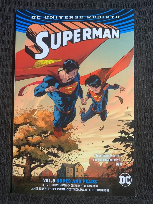 2018 Superman Volume 5 Hopes and Fears SC VF 8.0 1st DC Comics (DC Comics, 2018), raw comic book in VF 8.0 condition — front cover