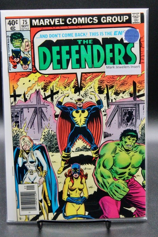 The Defenders #75 (Marvel Comics, 1979), raw comic book in VF/NM condition — front cover