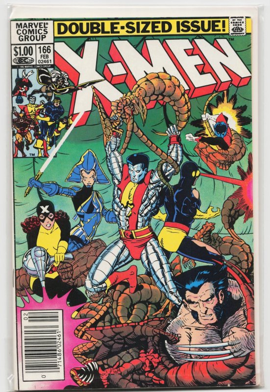 The Uncanny X-Men #166 (Marvel Comics, 1983), raw, ungraded comic book — front cover