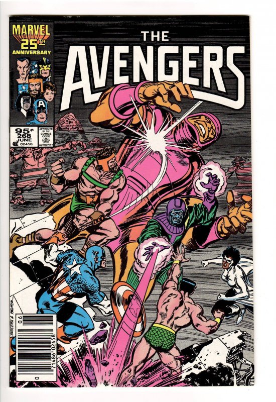 Kang!!!! Avengers 268 NM "THE Kang Dynasty" Part 2 from #267 (Marvel Comics, 1986), raw comic book in NM 9.2 condition — front cover