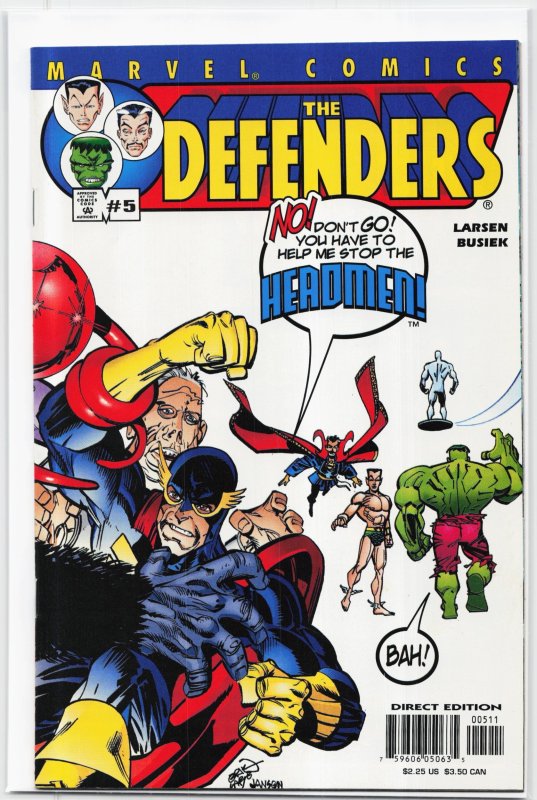 Defenders #5 (Marvel Comics, 2001), raw, ungraded comic book — front cover