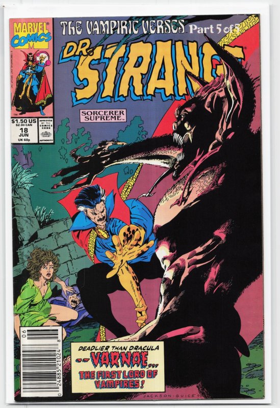 Doctor Strange, Sorcerer Supreme #18 (Marvel Comics, 1990), raw, ungraded comic book — front cover
