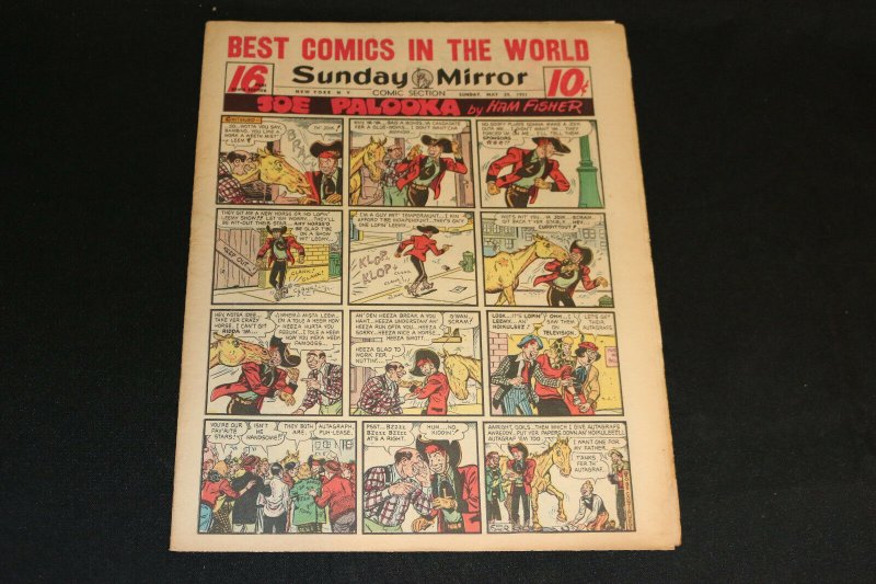 1951 Sunday Mirror Weekly Comic Section May 20th (Fine+) Superman Action (1951), raw, ungraded comic book — front cover