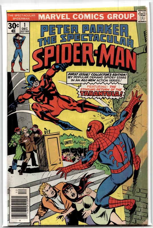 The Spectacular Spider-Man #1 (Marvel Comics, 1976), raw, ungraded comic book — front cover
