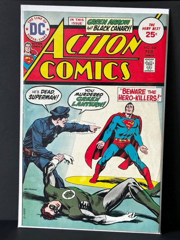 Action Comics #444 (DC Comics, 1975), raw comic book in VF condition — front cover