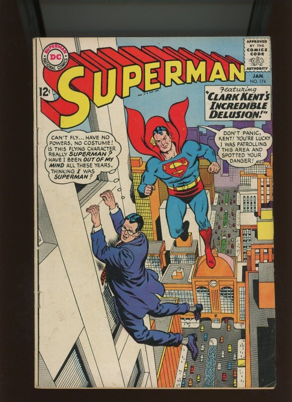Superman #174 (DC Comics, 1965), raw comic book in 5.0 condition — front cover