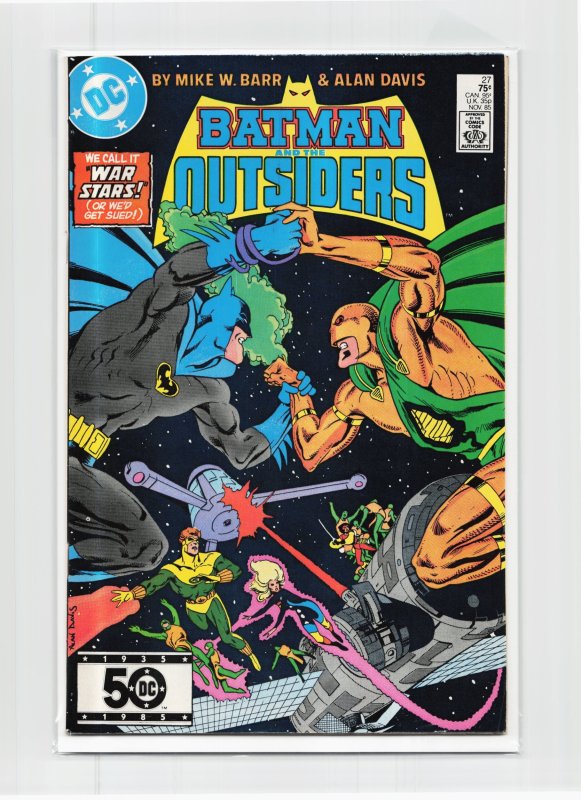Batman and the Outsiders #27 (DC Comics, 1985), raw, ungraded comic book — front cover