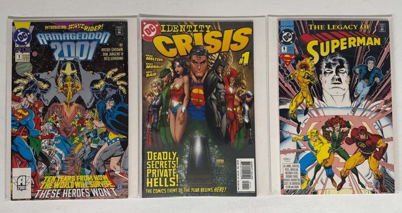 Superman Lot. All #1 Issues. Armageddon, Identity Crisis, Legacy., raw, ungraded comic book — front cover