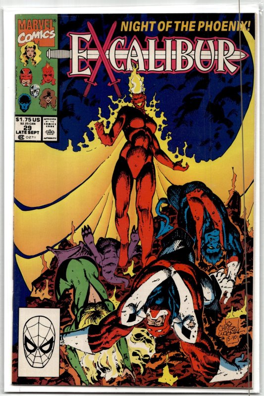 Excalibur #19 (Marvel Comics, 1990), raw, ungraded comic book — front cover