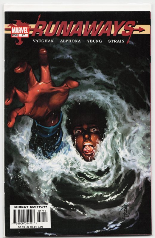 Runaways #17 (Marvel Comics, 2004), raw, ungraded comic book — front cover