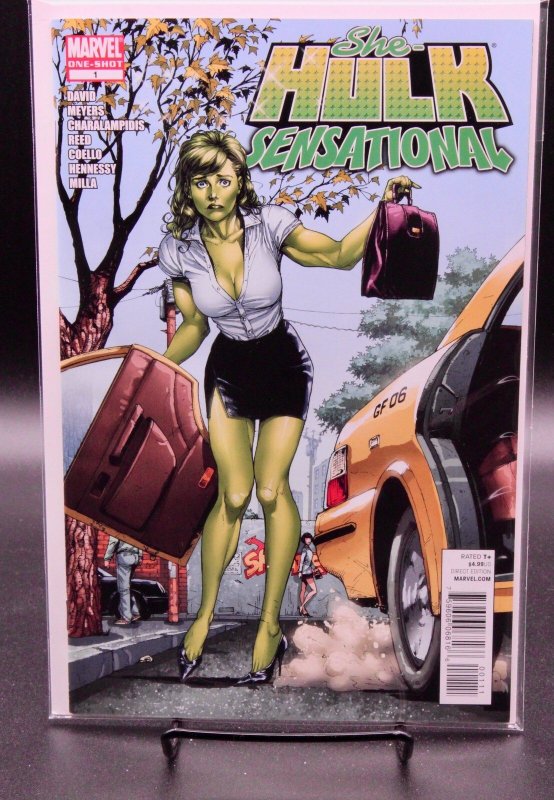 She-Hulk Sensational #1 (Marvel Comics, 2009), raw comic book in NM+ 9.6 condition — front cover