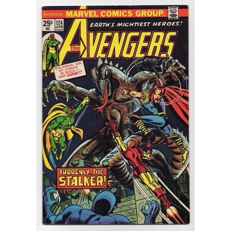 ? Avengers #124 (Marvel Comics, 1974), raw comic book in FN/VF 7.0 condition — front cover