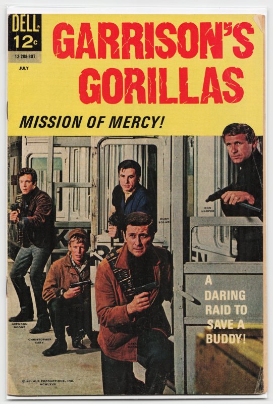 Garrison's Gorillas #3 (Dell, 1968), raw, ungraded comic book — front cover