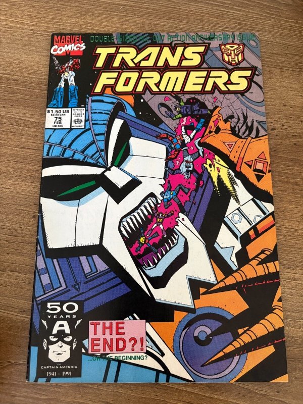 Transformers #75 (Marvel Comics), raw comic book in VF condition — front cover