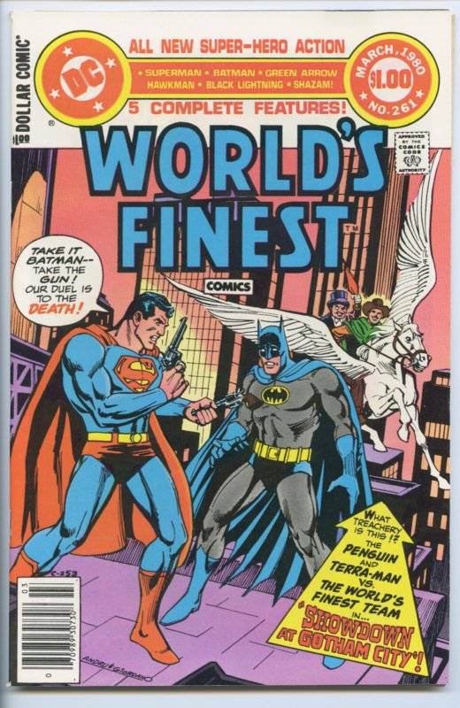 World’s Finest Comics #261 - 9.2, WP - Superman/Batman vs Penguin/Terra Man (DC Comics, 1980), raw comic book in 9.2 condition — front cover