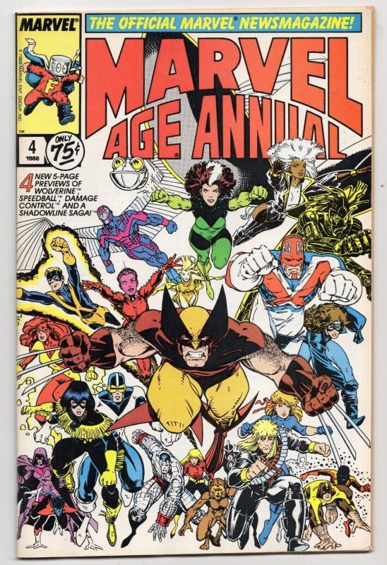 Marvel Age Annual #4 (Marvel Comics, 1988), raw comic book in FN/VF 7.0 condition — front cover