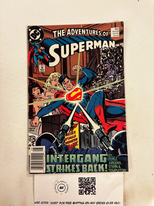 The Adventures of Superman #457 (DC Comics), raw comic book in NM condition — front cover